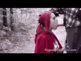 a funny parody of the famous little red riding hood